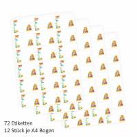 72 Blanko Etiketten Meerjungfrauen - 64 x 45 mm - Universaletiketten Haushaltsetiketten Bild 2