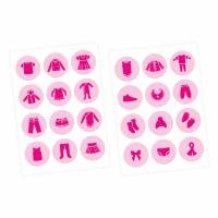 Möbelaufkleber Ordnungssticker für Kleidung pink/rosa Bild 1