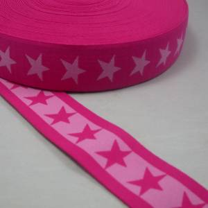 1 m tolles, weiches Sternen-Gummiband 40 mm,pink Bild 1