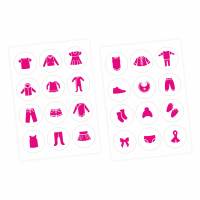 Möbelaufkleber Ordnungssticker für Kleidung pink/weiß Bild 1