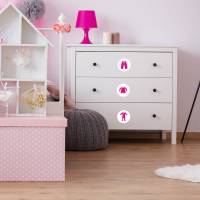 Möbelaufkleber Ordnungssticker für Kleidung pink/weiß Bild 2