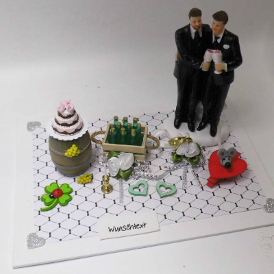 Hochzeit - Geldgeschenk - Männerhochzeit schwul - Männer heiraten Geschenkidee - Wein und Hochzeitstorte