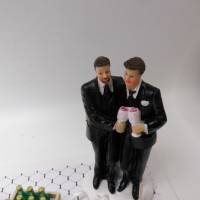 Hochzeit - Geldgeschenk - Männerhochzeit schwul - Männer heiraten Geschenkidee - Wein und Hochzeitstorte Bild 5