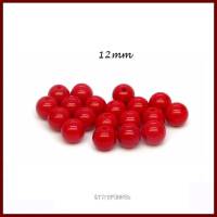 10 rote Acryl-Perlen 12mm kugelrund, Loch ca. 2mm Bild 1