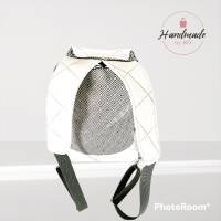 Rucksack im Turnbeutelstil, aus Kunstleder und Canvas mit Reißverschlusstasche  außen, Backpacker, Shoulderbag Bild 3