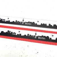 2 m oder mehr Berlin Skyline Webband in schwarz-weiß - Lieferung in einem Stück! Bild 1