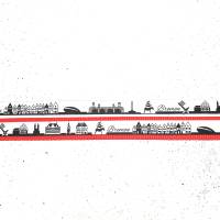 2 m oder mehr Bremen Skyline Webband in schwarz-weiß - Lieferung in einem Stück! Bild 2