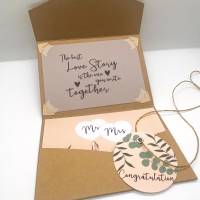 Geldgeschenk Hochzeitskarte LOVE STORY  | Geldgeschenk fürs Brautpaar | Hochzeitsgeschenk | Geschenk Schachtel Bild 2