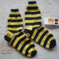 Socken für Herren, Größe 41 / 42, für Fans in schwarz-gelb Bild 1
