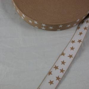 1 m tolles, weiches Sternen-Gummiband 25 mm, beige Bild 1