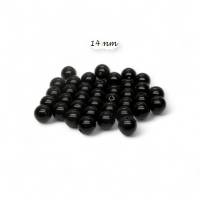 10 schwarze Acryl-Perlen 14mm kugelrund, Loch ca. 2,2mm Bild 1