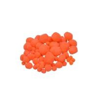 Orangefarbene Pompons in verschiedenen Größen Bild 1