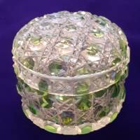 Vintage  Art Deco Glasdose Schmuckdose Kristallglas Bild 1