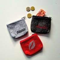 kleine Geldbörse/Portmonee aus Filz mit Name oder Wunschmotiv Bild 1