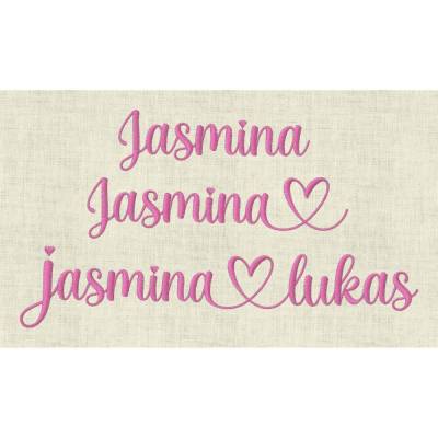 Stickdatei  Buchstaben ABC, Schönschrift mit Herzen und Schnörkel , Schrift  ca. 5cm Set 641 In Love 3