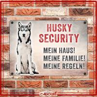 Hundeschild HUSKY SECURITY, wetterbeständiges Warnschild Bild 2