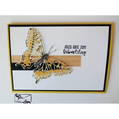 Stampin'Up! 3D Glückwunschkarte Geburtstagskarte mit Schmetterling Handarbeit UNIKAT
