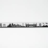 2 m oder mehr Dortmund Skyline Webband in schwarz-gelb und in schwarz-weiß - Lieferung in einem Stück! Bild 2