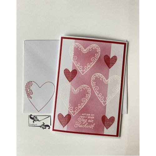 Valentinstagskarte Muttertagskarte Liebeskarte gefertigt in Handarbeit mit Stampin'Up Material u.a.