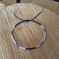 Hübsches zartes Miyuki-Delica-Perlen Armband mit verstellbarem Makrameeknoten  Perlengröße 2 mm Bild 3