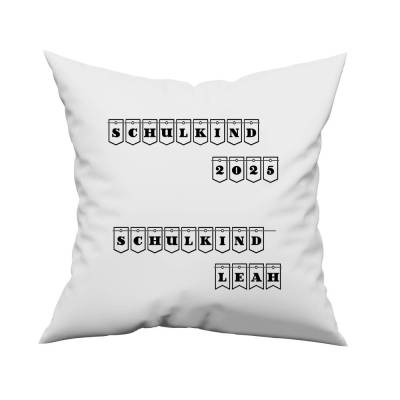 Bügelbild Schulkind mit Namen oder Datum - Jungen und Mädchen - personalisierbar in Wunschfarbe