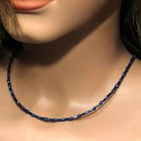 dunkelblaue Perlenkette Hämatin Mabè Perle Collier glänzender Hämatin Bild 2