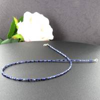 dunkelblaue Perlenkette Hämatin Mabè Perle Collier glänzender Hämatin Bild 5