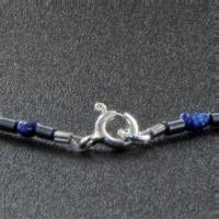 dunkelblaue Perlenkette Hämatin Mabè Perle Collier glänzender Hämatin Bild 6