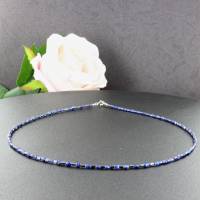 dunkelblaue Perlenkette Hämatin Mabè Perle Collier glänzender Hämatin Bild 9