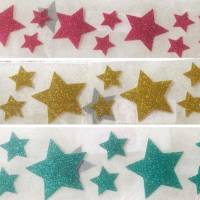 36 Sterne mega glitzer- Sparset Bügelbild Sterne in Wunschfarben Bild 2