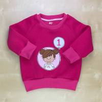 Geburtstagspullover 1 Jahr; Geburtstagsshirt Mädchen Größe 80; Pullover pink 1. Geburtstag; Babykleidung; Kleinkind Bild 1