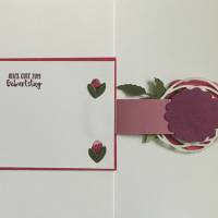 Besonders geformte Klapp Geburtstagskarte mit Mohnblumen Handarbeit mit Stampin'up Unikat Bild 3