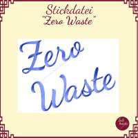 "Zero Waste" - 4 Schriftzug-Stickdateien - Brötchen, Gemüse, Obst, Zero Waste Bild 2