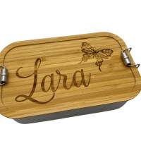 Brotdose personalisiert Brotbox Lunchbox Blechdose Name Deckel Kind Taufe Weihnachten personalisiert Geschenk Geburtstag Bild 1