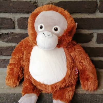 Oranguta - Kuscheltier individuell bestickt zur Geburt, Taufe, Geburtstag oder weiteren Anlässe