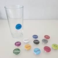 PROST-it Glasmarkierer Button mit Saugnapf für Gläser oder Flaschen10 St. als Set "mit Namen" Bild 1