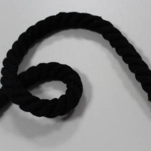 1m Baumwollkordel,12 mm, schwarz, Hoodies, gedreht Bild 1