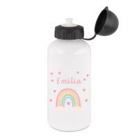 Brotdose Mepal mit Namen, Lunchbox & Trinkflasche für Mädchen mit Obsteinsatz und Gabel, Motiv Regenbogen Bild 2