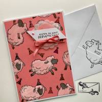 Kinder Glückwunschkarte Geburtstagskarte mit Schafen Handgefertigt mit Stampin Up Produkten Bild 1
