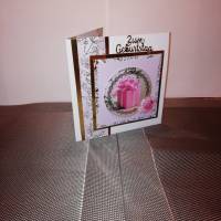 Geburtstagskarte für eine Frau in weiss/rosa Bild 2