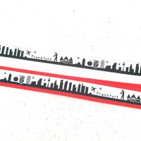 2 m oder mehr Frankfurt Skyline Webband in schwarz-weiß - Lieferung in einem Stück! Bild 1