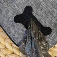 Hundeleckerlibeutel (Farbbeispiel dunkelgrau) aus Polstercanvas, Futterbeutel zum umhängen, Kotbeutelfach Bild 2