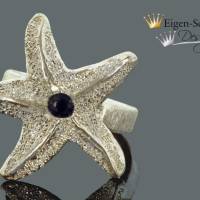 Goldschmiede Silberring "Starfish" in 925er Sterling Silber, Seestern, Ring Silber Damen, Herrenring, maritim, S Bild 1