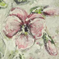 ROSA STIEFMÜTTERCHEN - kleines Blumenbild auf Leinwand je 20cmx20cm mit Glitter und Strukturpaste Bild 6