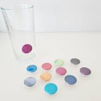 PROST-it Glasmarkierer/Button mit Saugnapf, personalisierbar für Gläser oder Flaschen Set "Glitzer" Bild 2