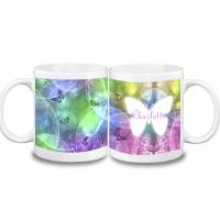 Tasse Schmetterling mit Name aus Keramik / Personalisierbar / Schmetterlinge / Butterfly Bild 1