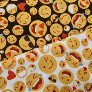 11.90 Euro/m Toller Baumwollstoff mit Smilys, Emoji Bild 1