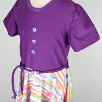 Drehkleid - Kleid mit Drehrock Einhorn Streifen mit Lila Bild 2