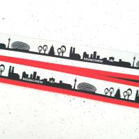 2 m oder mehr München Skyline Webband in schwarz-weiß - Lieferung in einem Stück! Bild 1