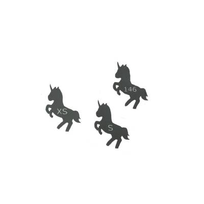 Bügelbild Einhorn Kleidergrößen  - 25Stk Größenetiketten - Freie Farbwahl - Wunschgrößen - Label für alle Größen